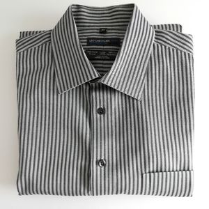 Leo Chevalier No Iron Striped Long Sleeve Dress Shirt, Size 16 1/2 , 34/35
